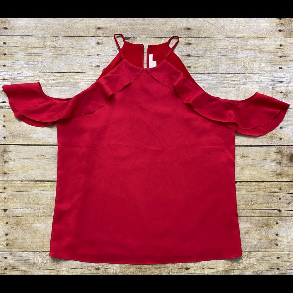 NWOT Cooper & Ella Cold Shoulder red blouse